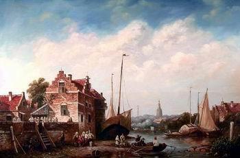 unknow artist European city landscape, street landsacpe, construction, frontstore, building and architecture. 173 oil painting picture